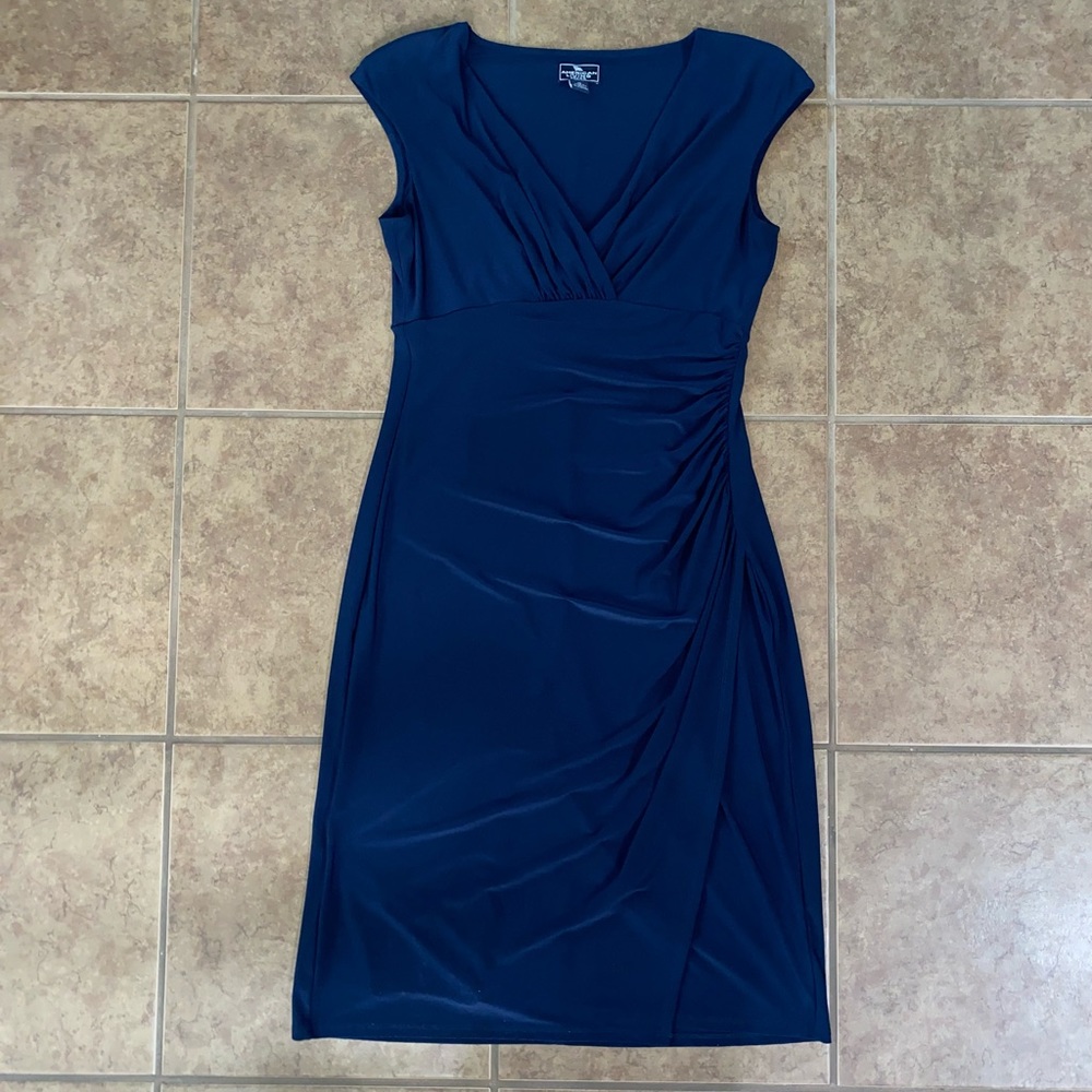 American Living Blue Formal Fitted Midi Dress 10